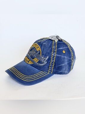 New Zealand Blue Embroidered Denim Baseball Cap hat dad hat